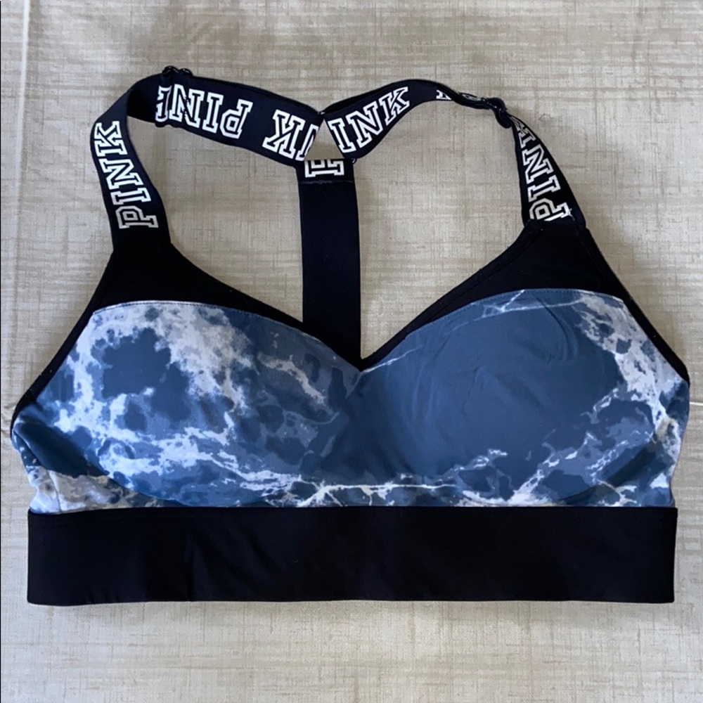 Marble pink sports bra